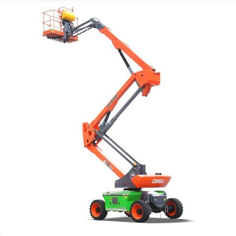 Dingli 18m electric articulated boom lift raised, for indoor and data centre work in Johor